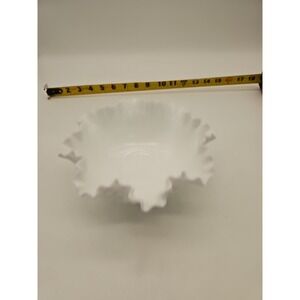 Fenton Hobnail Milk Glass Bowl with Twist Detail‎ 8 Inch